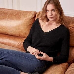 Sezane Nicky Jumper V-Neck Sweater for Women